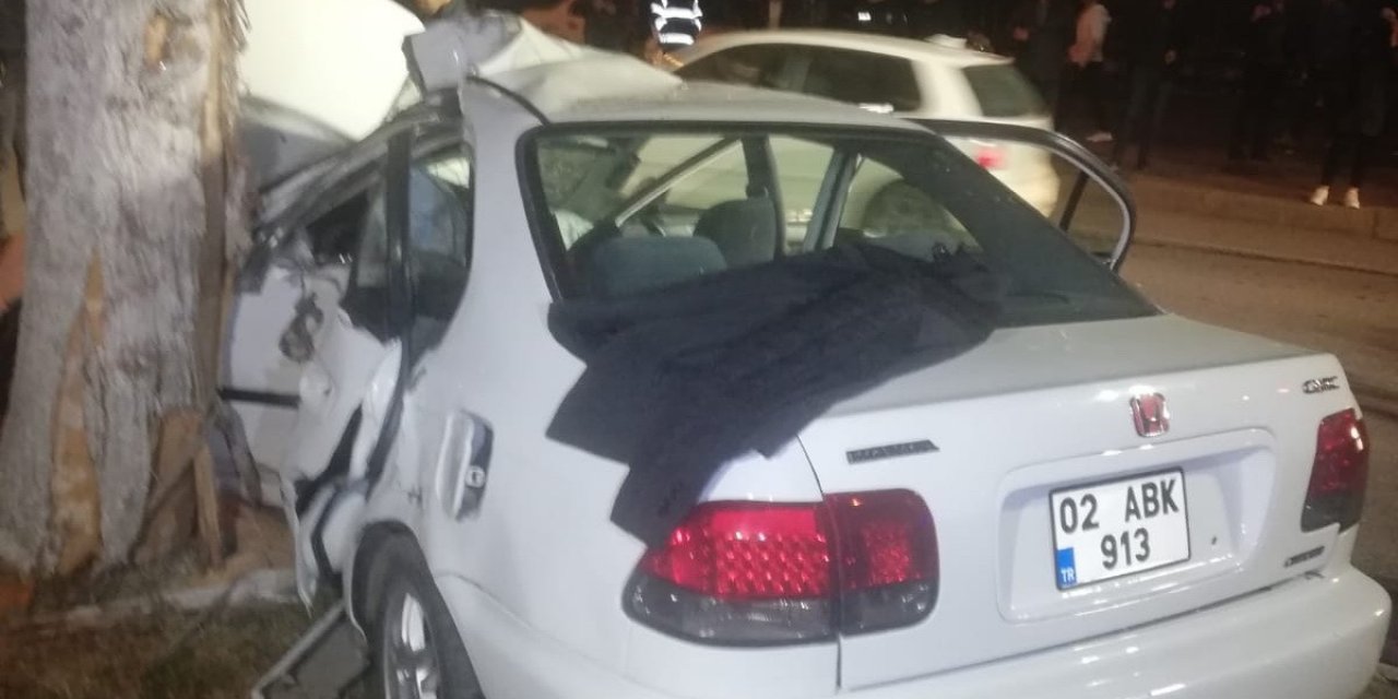 Otomobil Refüjdeki Ağaca Çarptı: 2’si Ağır 4 Yaralı