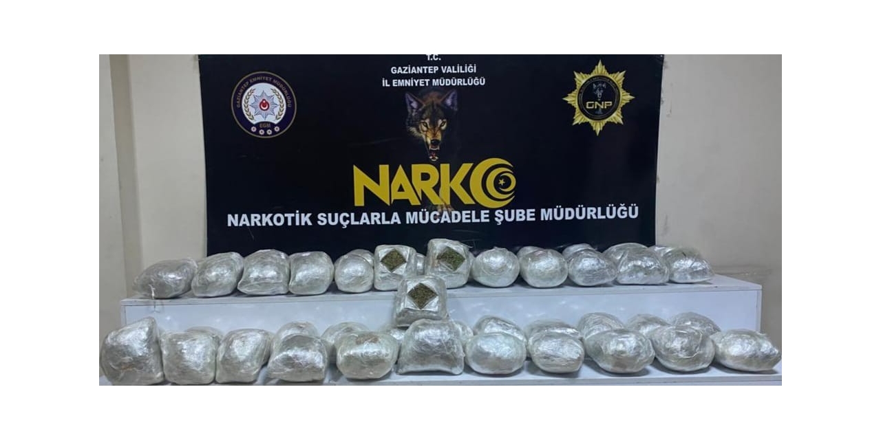 Gaziantep’te 28 Kilo Esrar Ele Geçirildi