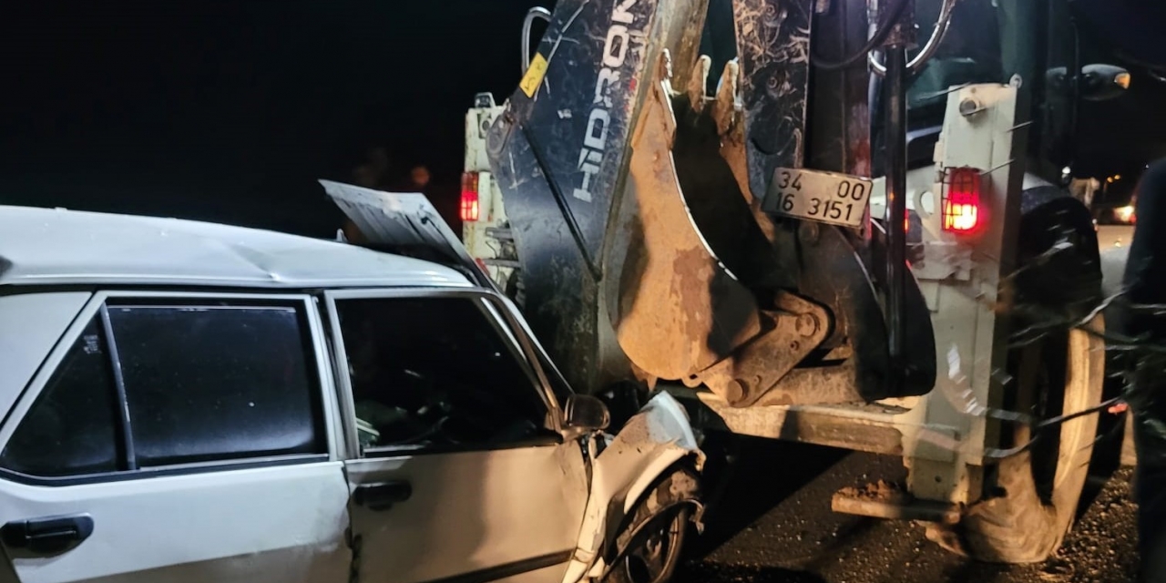 Malatya’da Otomobil İş Makinesi İle Çarpıştı: 1 Yaralı