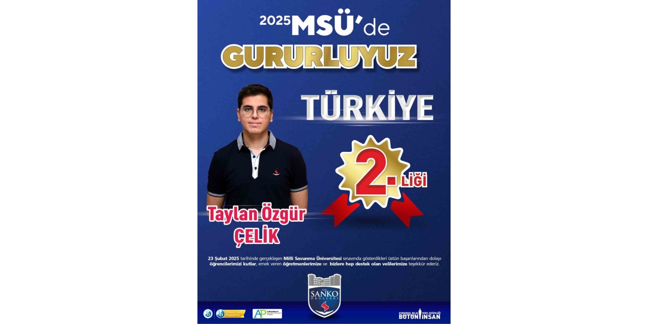Sanko Okulları Öğrencisi Msü Sınavında Türkiye İkincisi Oldu