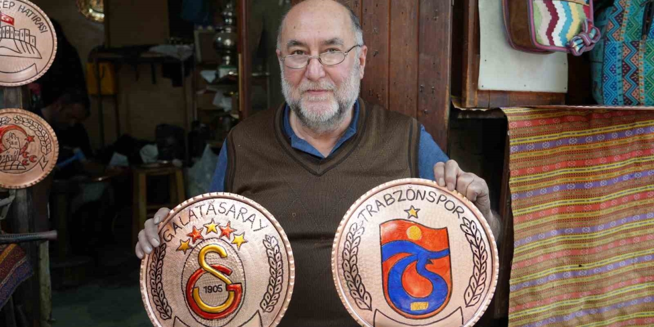 Gaziantep’te Galatasaray Ve Trabzonspor’un Logoları İlmek İlmek Bakıra İşleniyor