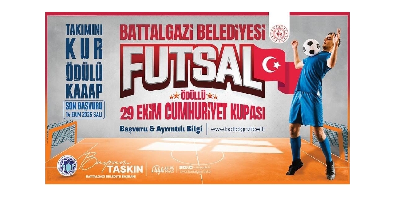 Battalgazi Belediyesi, 29 Ekim’e Özel Ödüllü Futsal Turnuvası Düzenliyor
