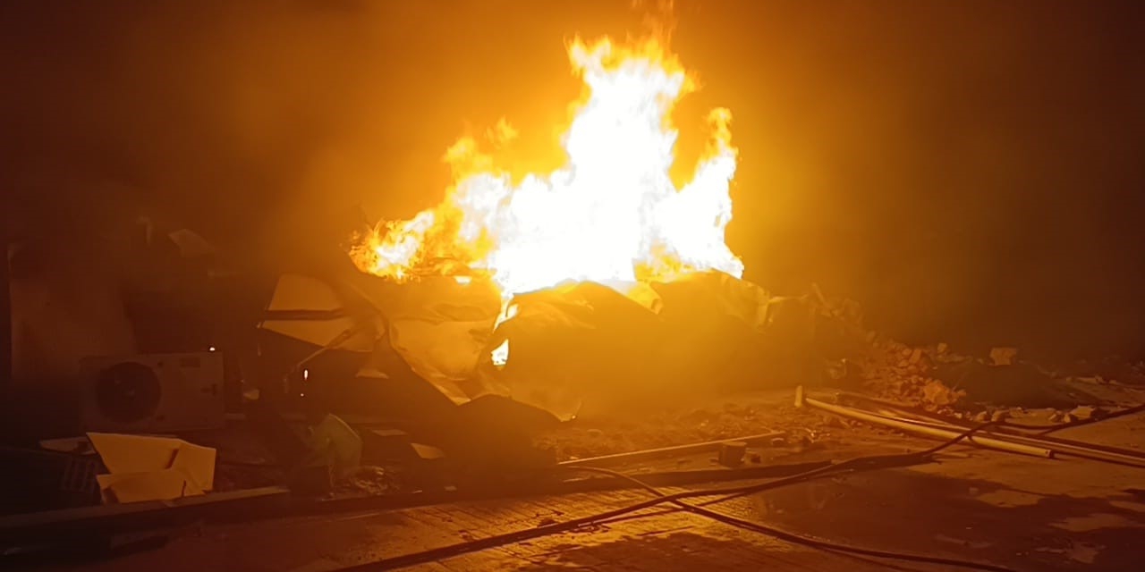 Malatya’da Şantiyede Yangın