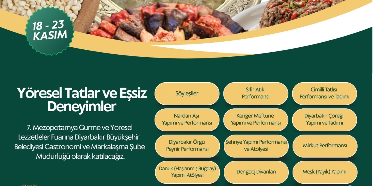 Dbb Mezopotamya Gurme Fuarında Diyarbakır Mutfağını Tanıtacak