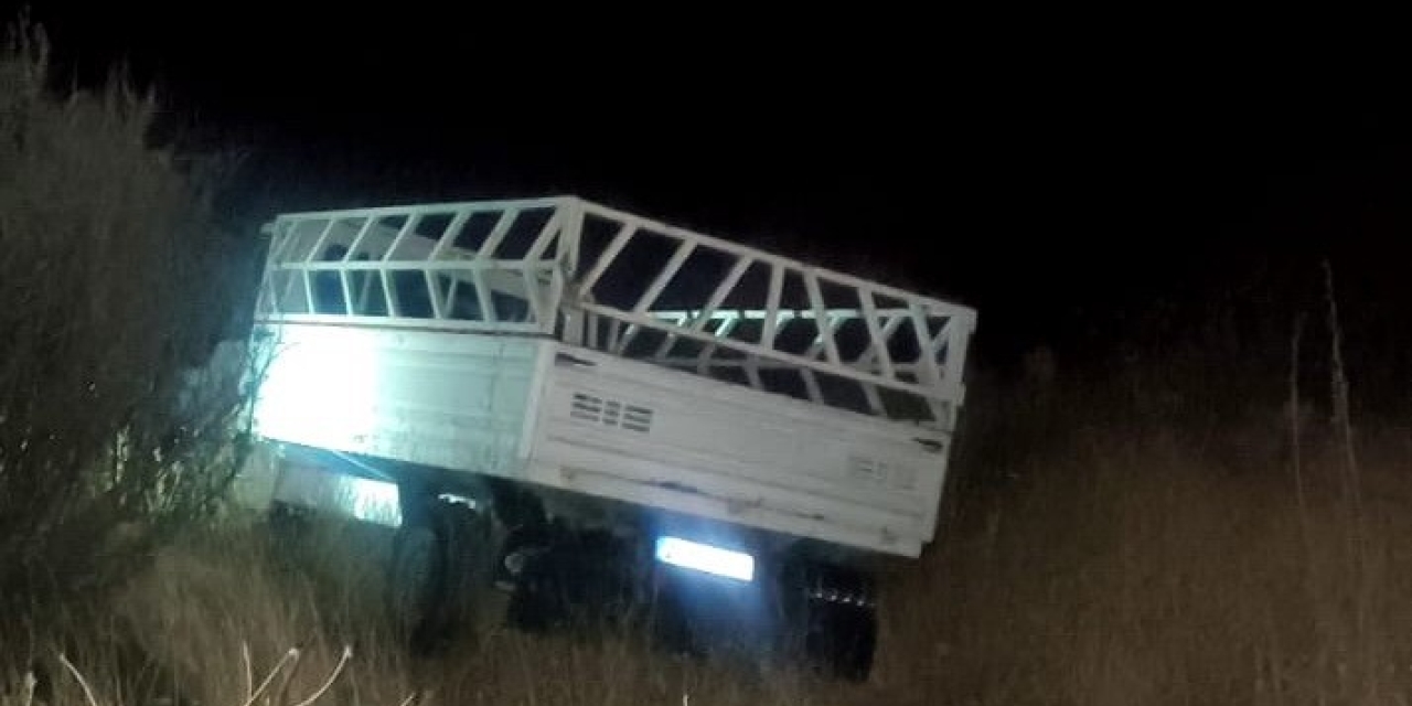 Kamyonet Şarampole Devrildi: 1 Yaralı