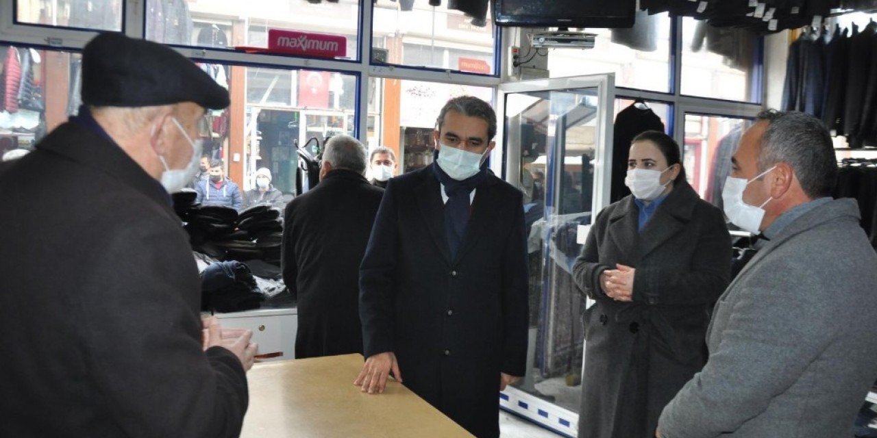 Kaymakam Ve Başkandan Esnafa Geçmiş Olsun Ziyareti