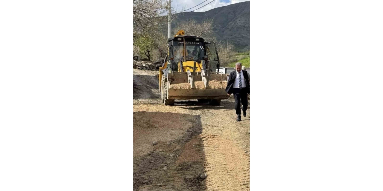 Çüngüş’te Yol Yapım Çalışmaları Devam Ediyor