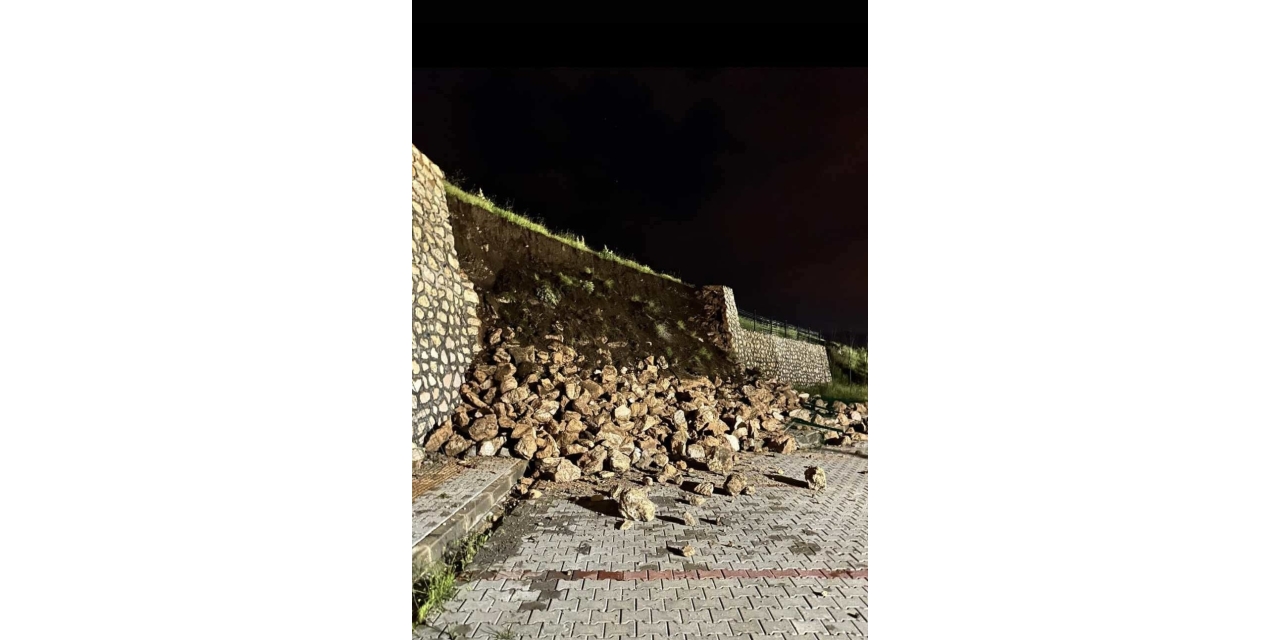 Çermik’te İstinat Duvarı Çöktü
