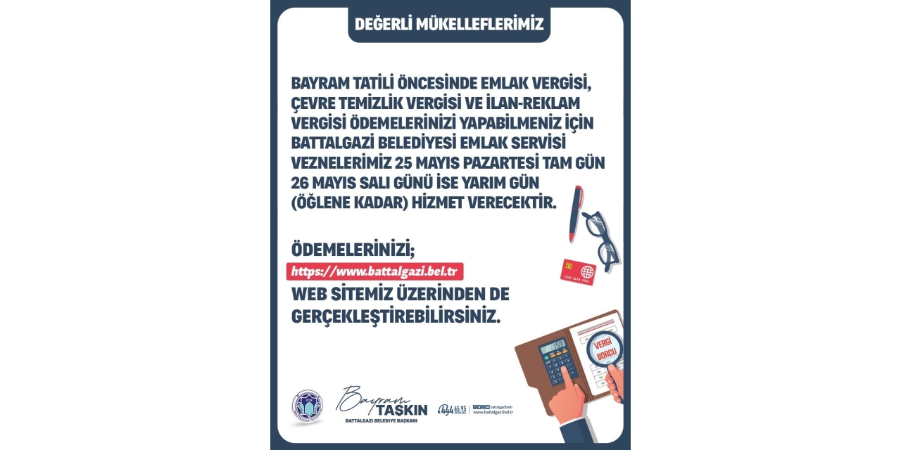 Battalgazi Belediyesi’nden Bayram Öncesi Vezne Düzenlemesi