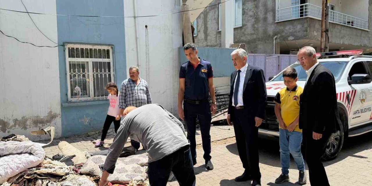 Başkan Hallaç, Yangın Mağduru Aileyi Yalnız Bırakmadı