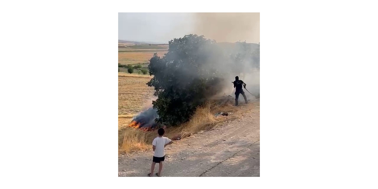 Adıyaman’da Bahçe Yangını Paniğe Neden Oldu