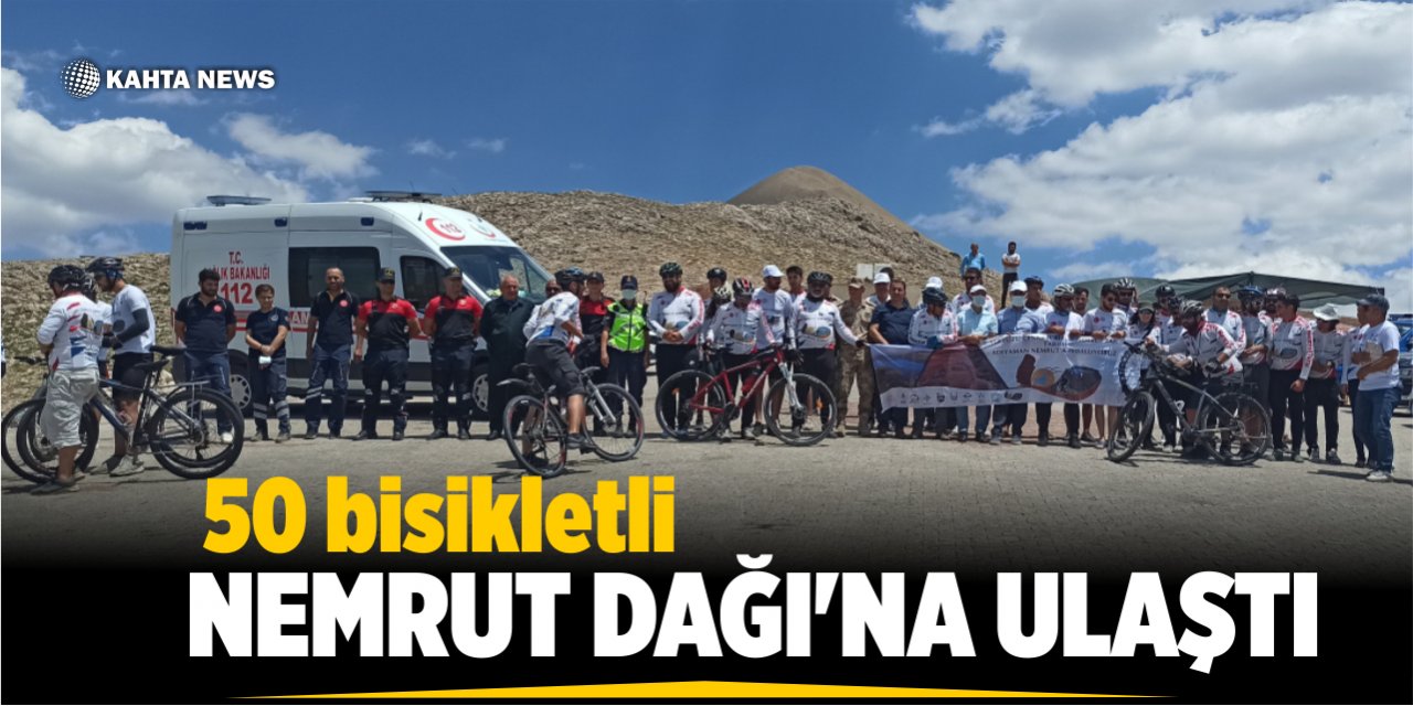 50 Bisikletli Nemrut Dağı’na Ulaştı