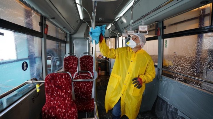 Otobüslerde Antibakteriyel Temizlik Çalışması