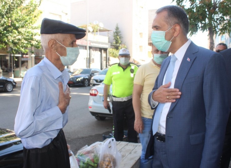 İl Protokolü Maske Denetimi Yaptı