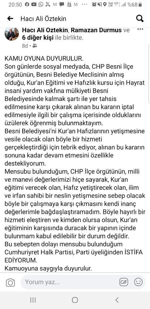 Chp’de İstifa Şoku