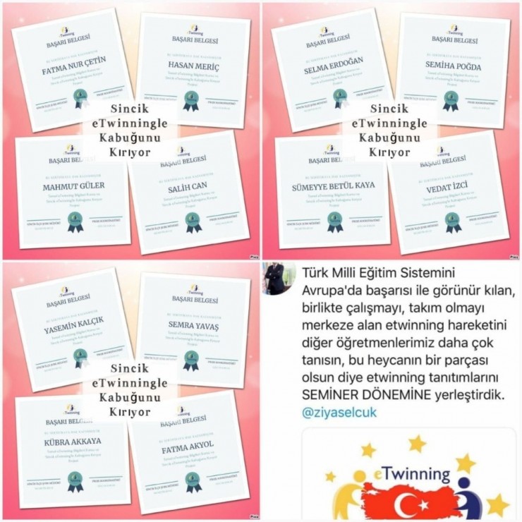 Sincik ‘etwinningle Kabuğunu Kırıyor’ Projesi Ulusal Kalite Etiketi Ödülü Aldı