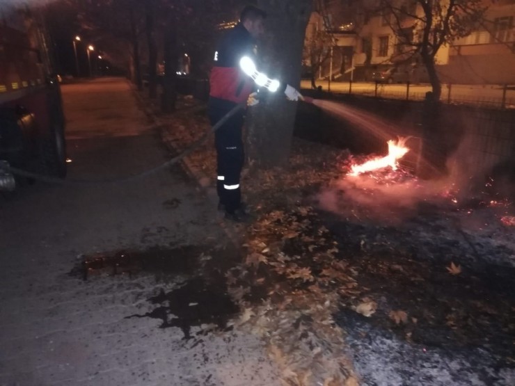 Yaprak Yangını Büyümeden Söndürüldü