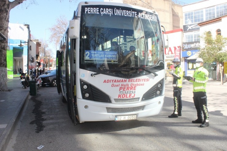 Yolcu Otobüslerinde Korona Denetimi Yapıldı