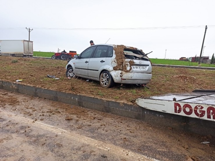 Adıyaman’da Araç Takla Attı:1 Yaralı