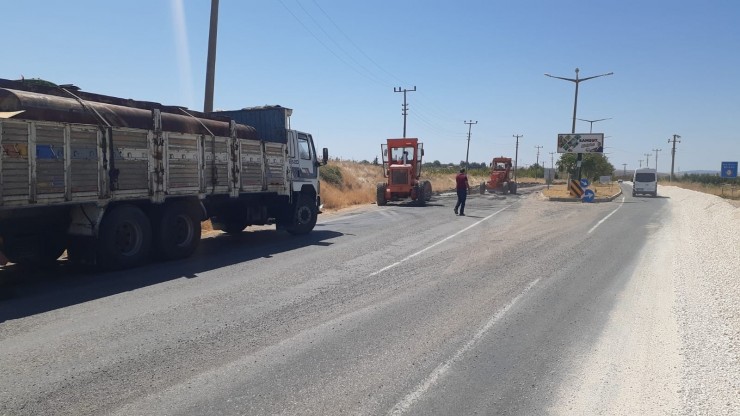 Samsat’ın Girişine Beton Asfalt Yapılıyor