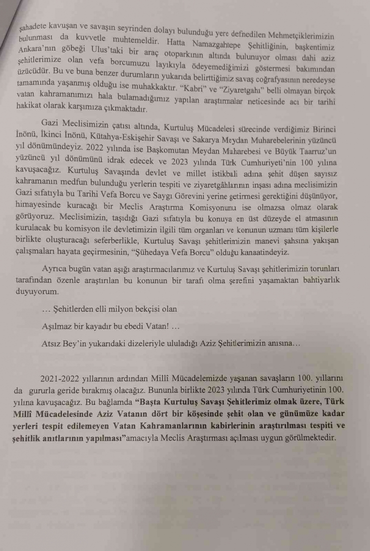 Mhp Milletvekili Taşdoğan’dan Şühedaya Vefa Örneği