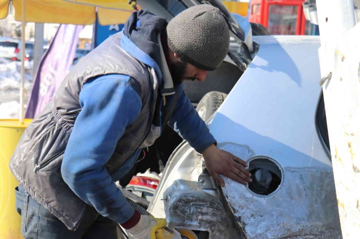 Malatya’daki Oto Sanayilerde Kar Yoğunluğu