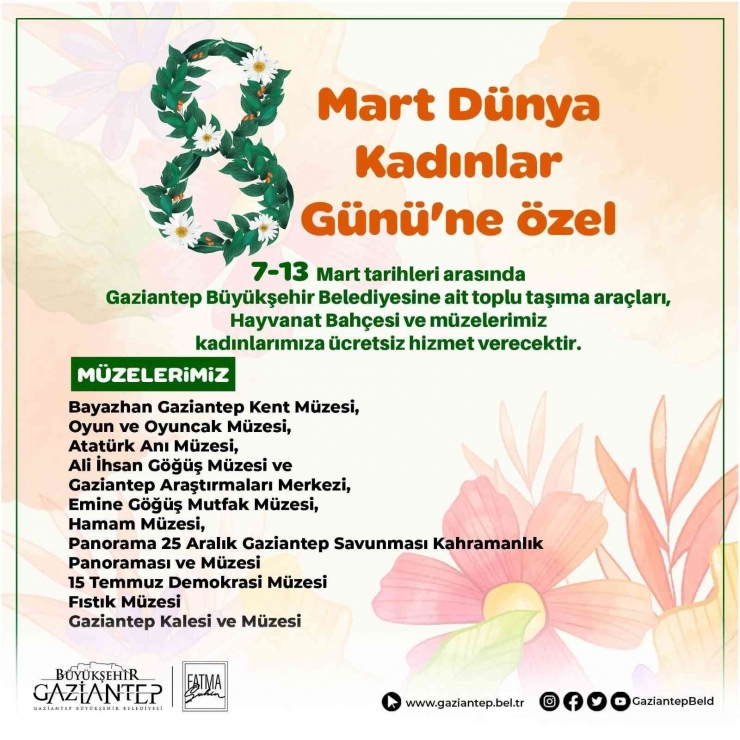 Gaziantep’te 8 Mart Dünya Kadınlar Günü İçin Örnek Karar