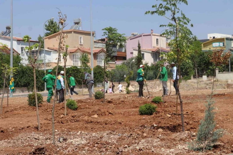 Karaköprü’de Yeni Yeşil Alanların Yapımı Sürüyor