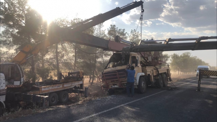 Şanlıurfa’da Devrilen Vincin Sürücüsü Yaralandı