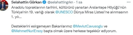 Arslantepe’nin Unesco’ya Alınmasının 1’nci Yıl Dönümü