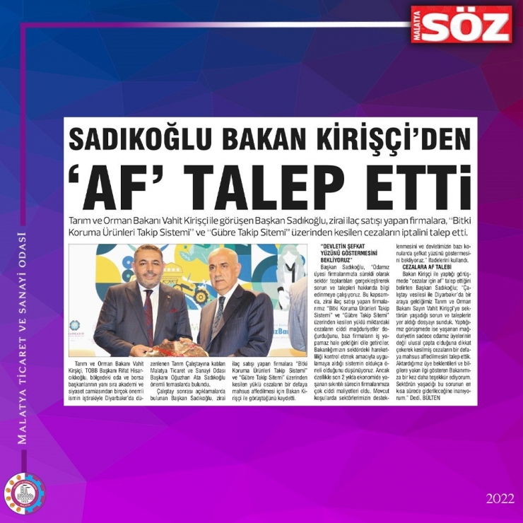 Başkan Sadıkoğlu Talep Etti, Cezalar Silindi