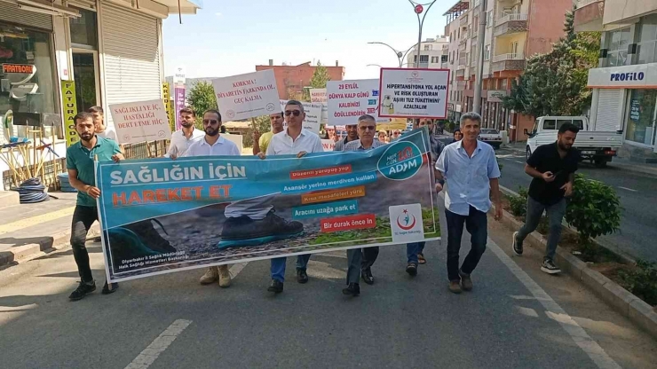 Dicle İlçesinde Sağlıkçılar Halk Sağlığı İçin Yürüdü