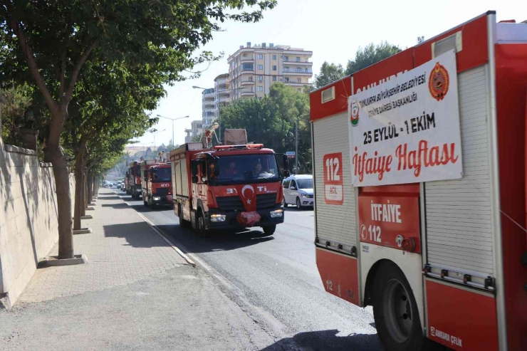 Şanlıurfa İtfaiyesinden Kortej Geçişi