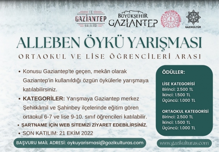 Alleben Öykü Yarışması İçin Başvurular Başladı