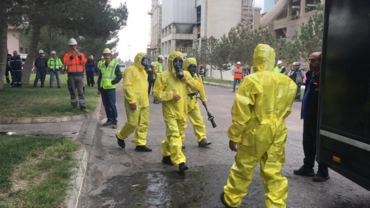 Diyarbakır Afad’tan Çimento Fabrikasına Acil Durum Tatbikatı