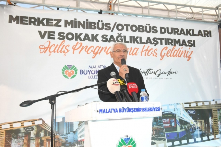 Malatya Merkez Minibüs Ve Otobüs Duraklarının Açılışı Gerçekleştirildi