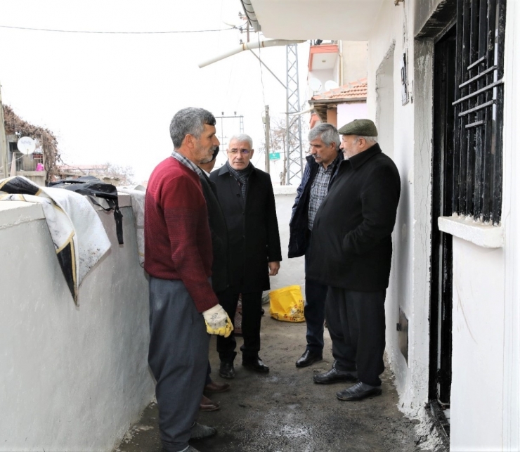 Evi Yanan Aileye Başkan Güder Sahip Çıktı