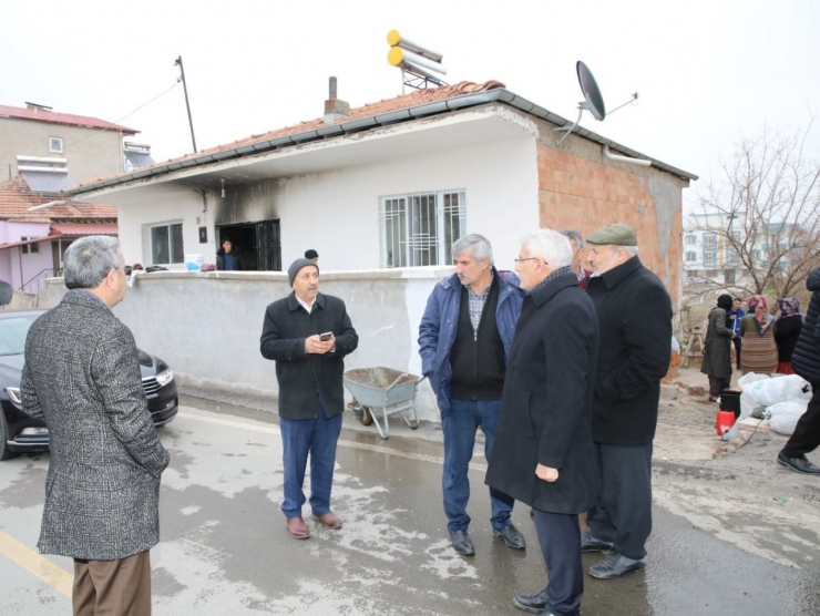 Evi Yanan Aileye Başkan Güder Sahip Çıktı