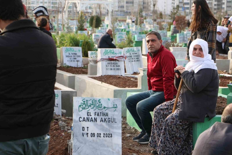 Depremde Hayatını Kaybedenlerin Yakınları Mezarlıktan Ayrılmıyor