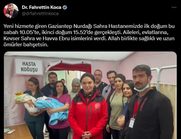 Nurdağı Sahra Hastanesinde İlk Doğum Mutluluğu