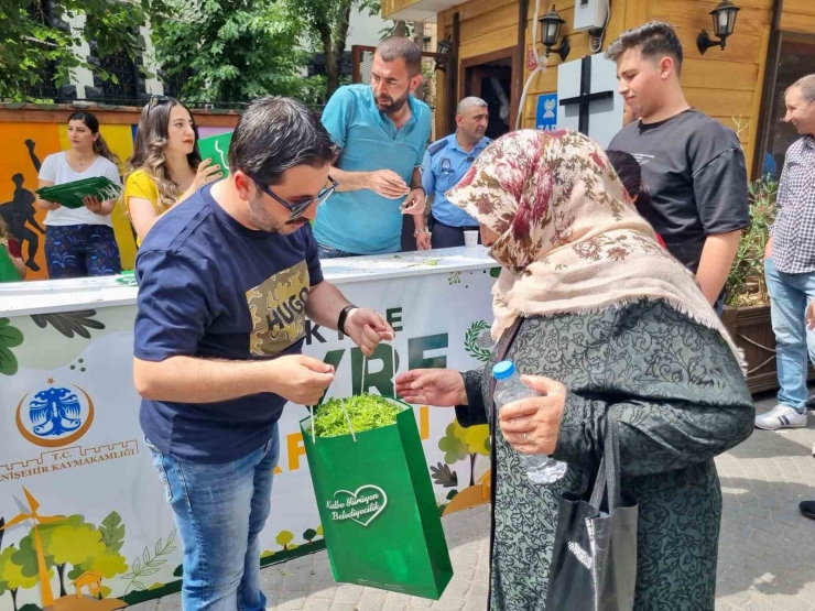 Yenişehir’de Çevre Koruma Haftası’nda Vatandaşa Fesleğen Dağıtıldı