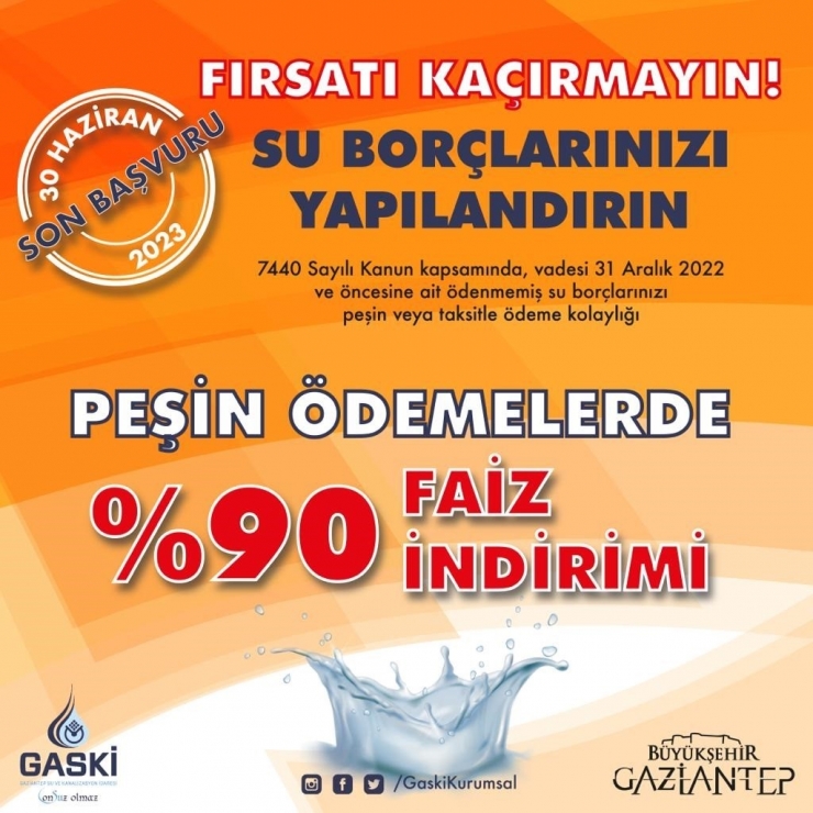 Gaski’nin Su Borcu Yapılandırması İçin Başvurular Devam Ediyor