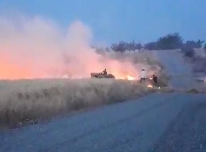 Malatya’da Arpa Ekili Tarlada Korkutan Yangın