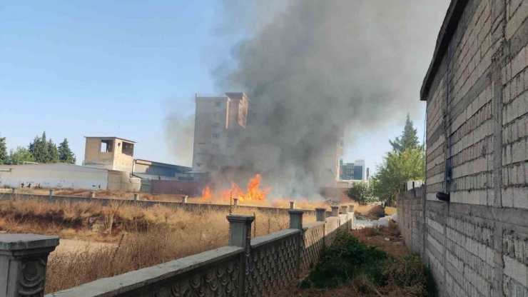 İş Yerlerine Yakın Bölgede Çıkan Yangın Korkuttu