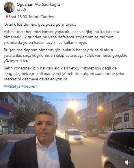 Sadıkoğlu’ndan Asbest Uyarısı