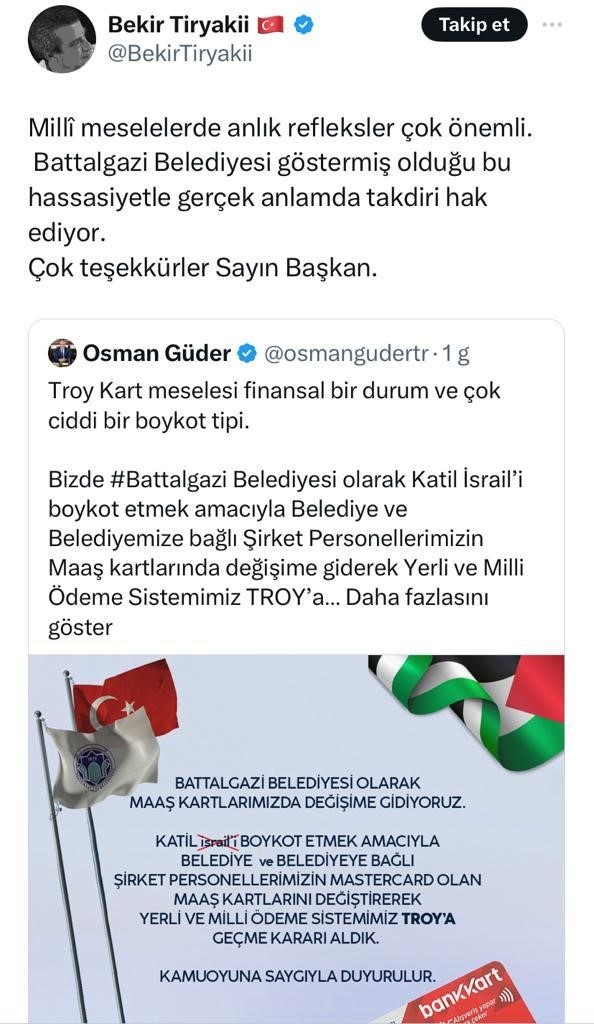 Battalgazi Belediyesi’nin Boykot Kararı Destek Gördü