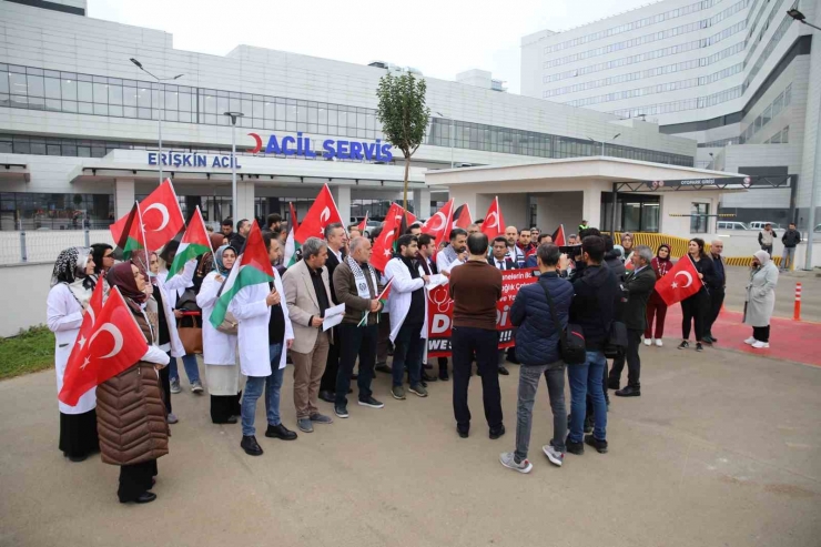 Gaziantep’te Sağlık Çalışanları Gazze’deki Vahşete ’dur’ Dedi