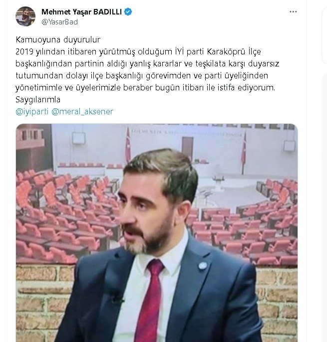 İyi Parti’de İstifa Şoku