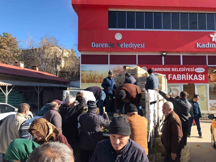 Malatyalı Depremzedelere Mandalina Dağıttı