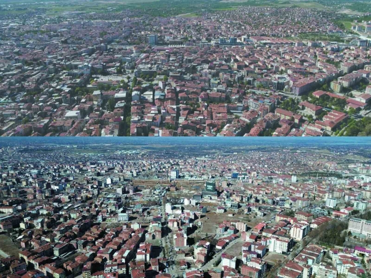 Malatya’da Deprem Öncesi Ve Sonrası Çekilen Görüntüler Yıkımın Boyutunu Gözler Önüne Serdi